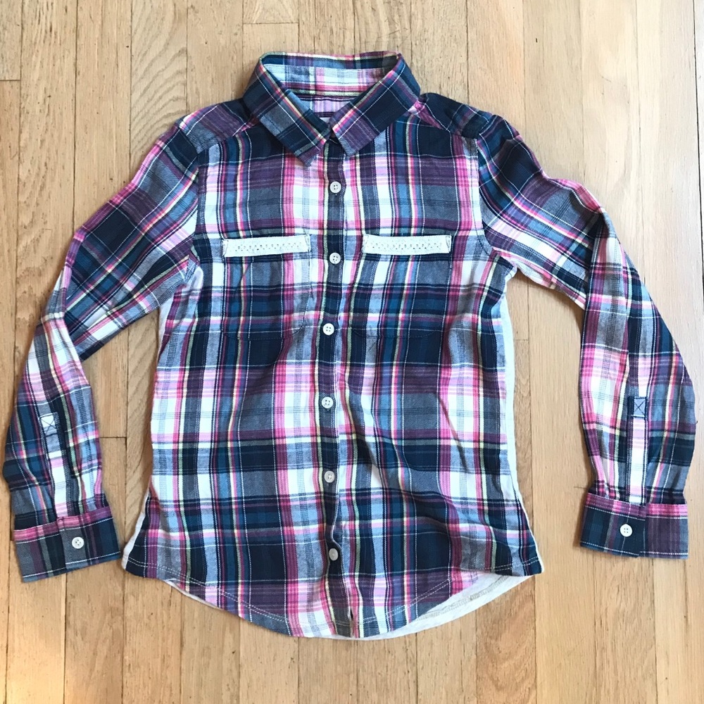 Girls Tucker + Tate plaid flannel shirt size 10
